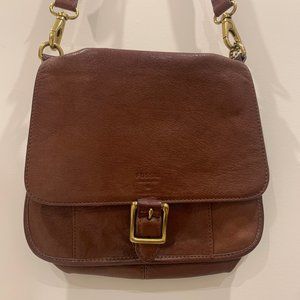 Fossil Dark Leather Crossbody Bag